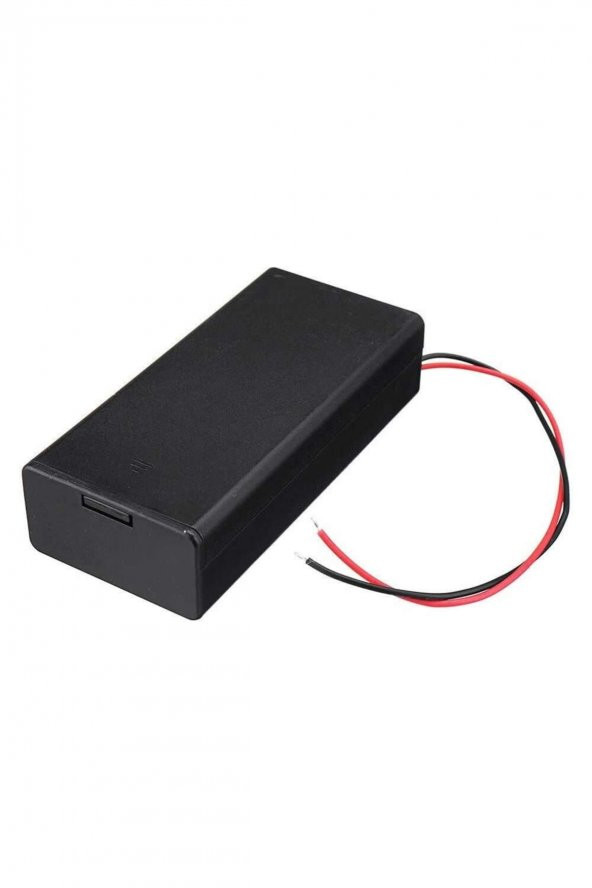 18650 2li Pil Kutusu On/Off Anahtar 15cm Kablolu  2 Adet Seri Lityum Lion DC 7.4V Kapaklı Batarya - 2