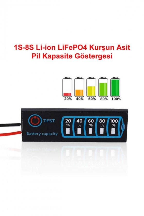 5-30V Pil Kapasite Göstergesi 2S / 8S Li-ion LiFePO4 Kurşun Asit Batarya Akü Seviye Kapasite