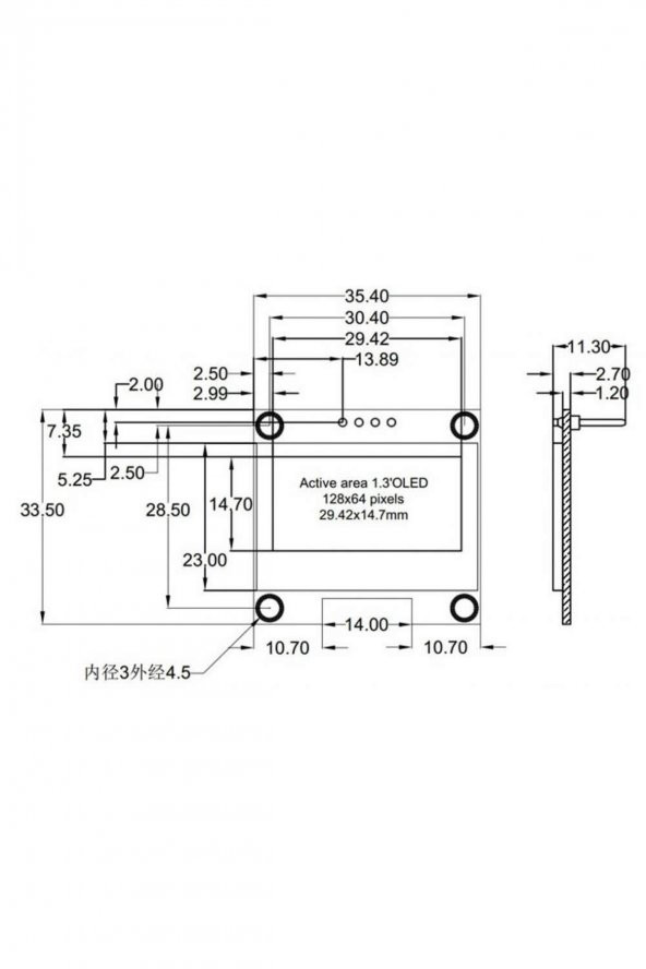 1.3 Inch IIC Mavi Oled Lcd Modül  I2C Seri 1.3 SSH1106 DC 3.3V 5V 128x64 Pixel Grafik - 7