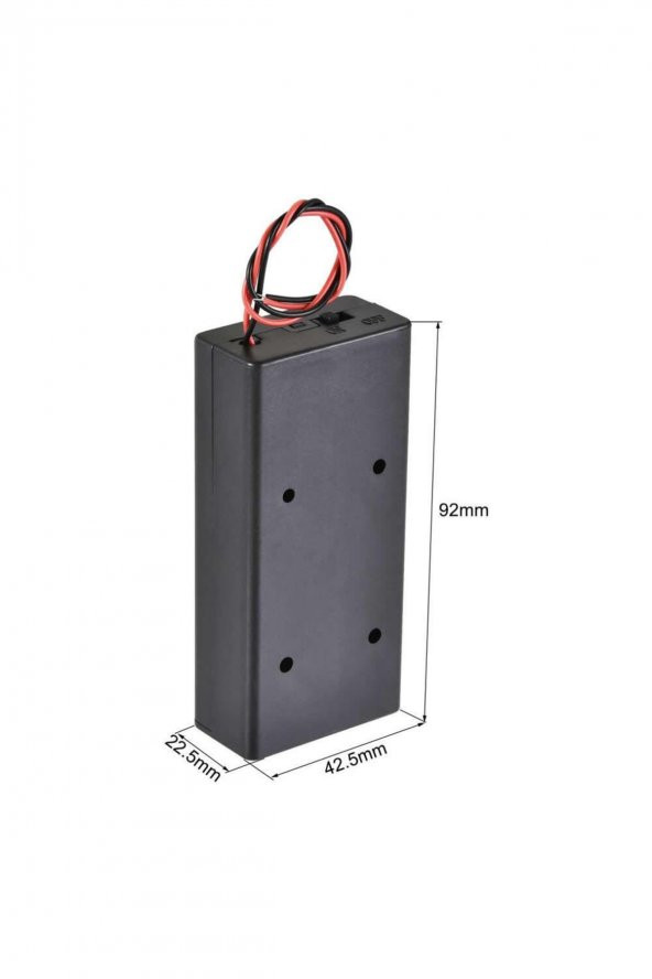 18650 2li Pil Kutusu On/Off Anahtar 15cm Kablolu  2 Adet Seri Lityum Lion DC 7.4V Kapaklı Batarya - 7