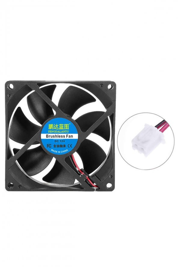 DC 12V FAN 90x90mm 9025 3200Rpm 9x9cm Sessiz 2 Pin Fırçasız Soğutma Kuluçka - 3