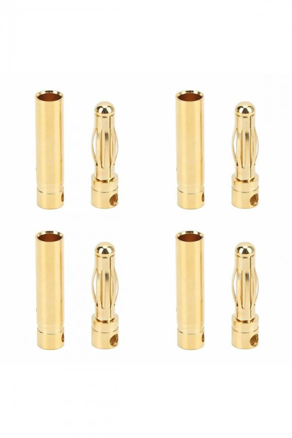 4 Çift 4mm Altın Kaplama Banana Dişi Erkek Soket  40A Pil Batarya Lion Bullet Plug Kablo