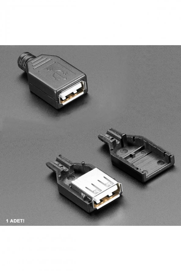 Kutulu Usb Type A Dişi Soket  USB 2.0 4 Pin Plastik Kapak DIY Tip Elektronik - 2