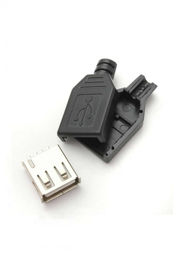 Kutulu Usb Type A Dişi Soket  USB 2.0 4 Pin Plastik Kapak DIY Tip Elektronik - 7