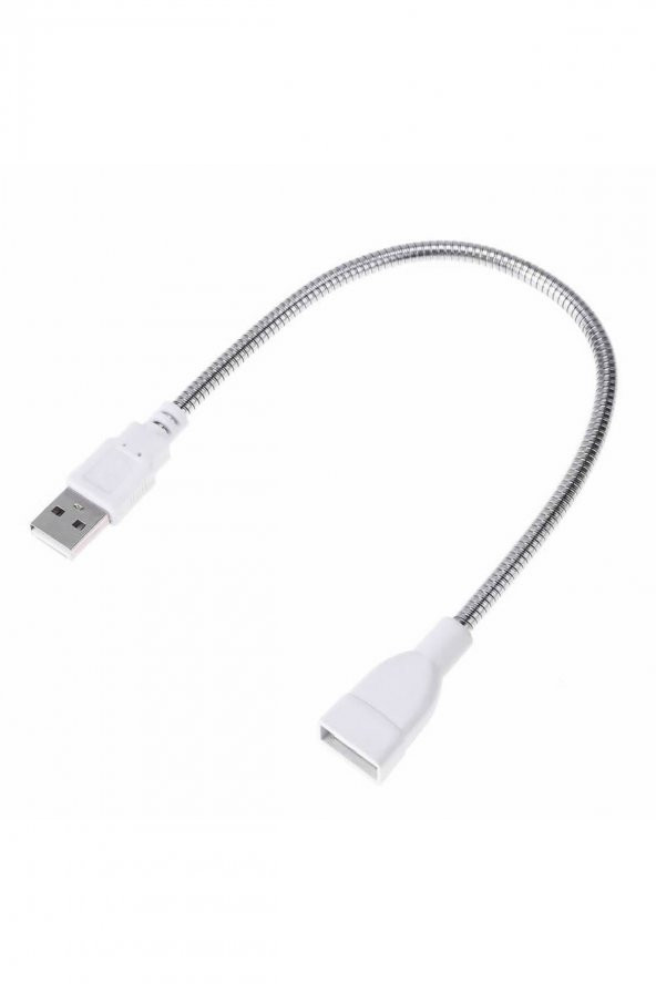 Metal Usb Type A Soketli Uzatma Kablosu  Kıvrılabilir Hortum Kordon 25cm Masa Lambası Led Aydınlatma - 2
