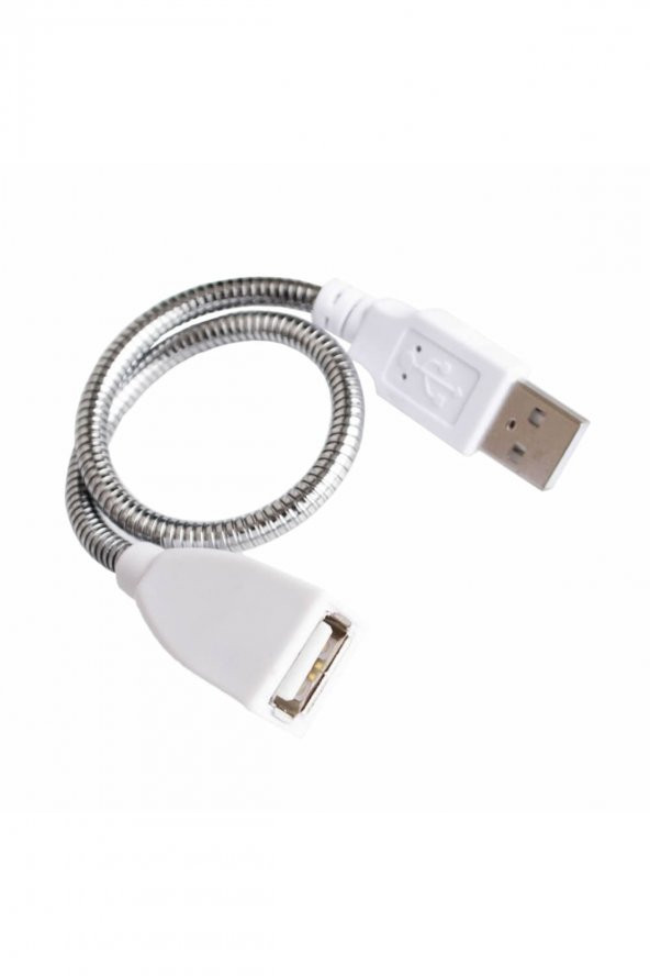Metal Usb Type A Soketli Uzatma Kablosu  Kıvrılabilir Hortum Kordon 25cm Masa Lambası Led Aydınlatma - 3