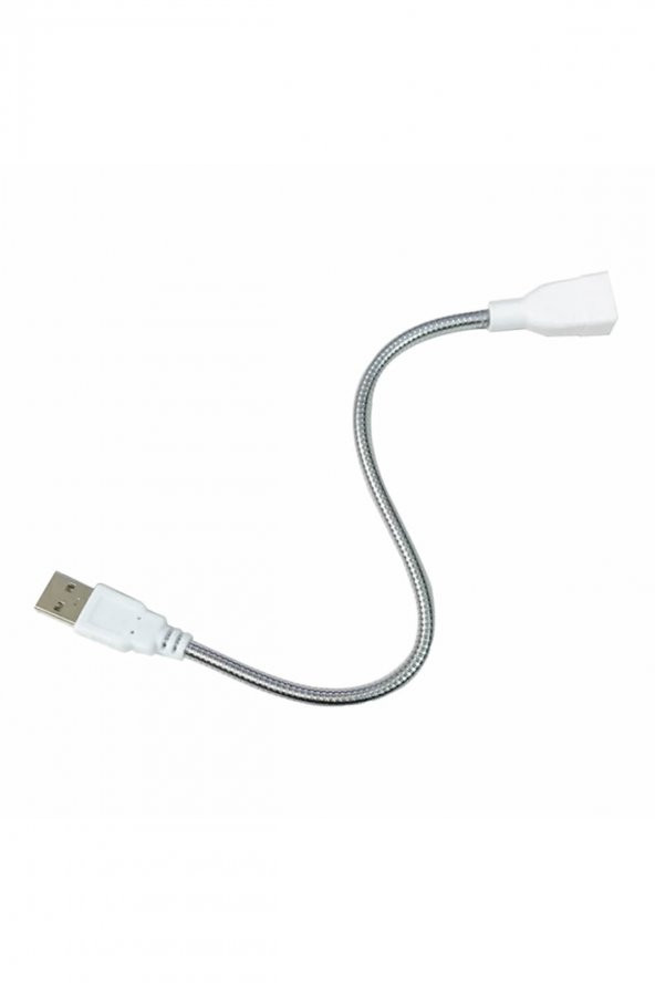Metal Usb Type A Soketli Uzatma Kablosu  Kıvrılabilir Hortum Kordon 25cm Masa Lambası Led Aydınlatma - 5