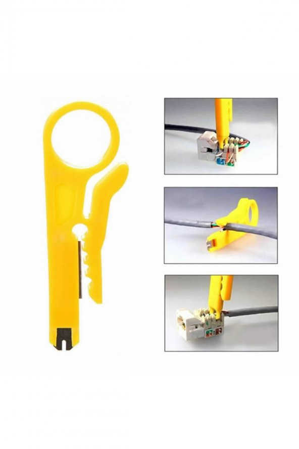 Kablo Soyma Aparatı  Mini Tel Kesici Sıyırma Sıkma Zımba Aracı Düz Uçlu Pense Bıçak Kesici Onarım - 6