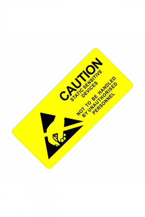 10 Adet Antistatik Uyarı Etiketi  Elektrostatik Elektrik Esd İkaz Caution Dikkat Yapışkan Stiker - 5