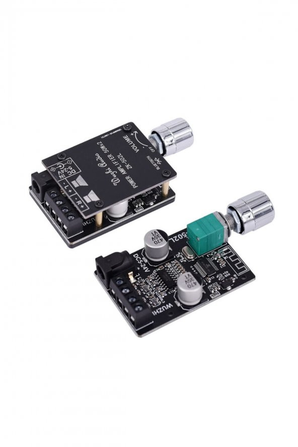 ZK-502L Stereo Bluetooth 5.0 Güç Amplifikatör Modülü 2x50W Kutulu - 6