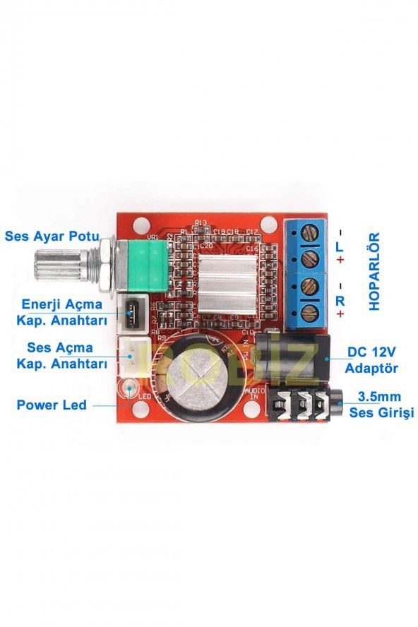 PAM8610 2x 10W Stereo Amplifikatör Modül  DC 6-15V Class D Amfi Devresi Ses Kontrol Potu  4 8 Ohm - 8