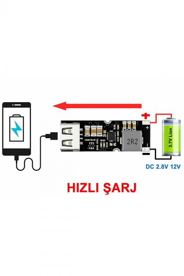 TPS61088 Hızlı Şarj Modülü Lityum Lipo Pil Voltaj Yükseltici Batarya Şarj Cep Telefonu Android - 8