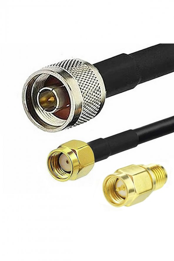 RG58 Erkek N to Dişi SMA 5 Metre Düşük Kayıplı Kablo RF Anten Sinyal Uzatma Kablosu Dijital - 3