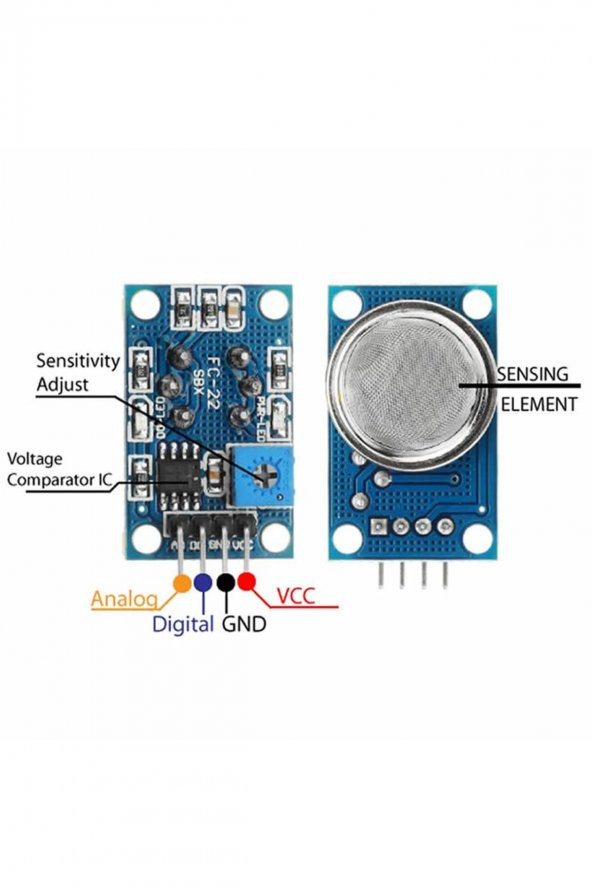 MQ-8 Hidrojen Gaz Sensör Modülü 100-1000ppm H2 DC 5V Hava Duman Sıvılaştırılmış Yanıcı Metan Alarm - 7