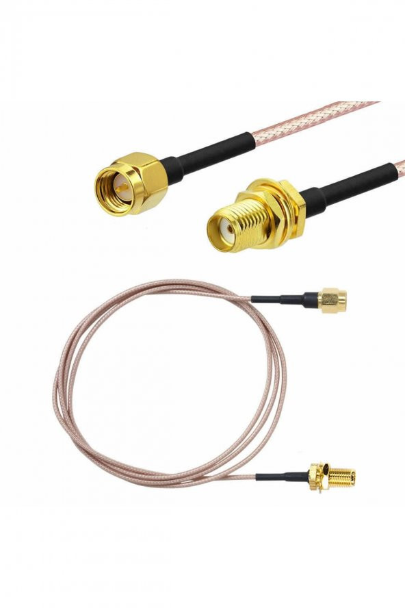 RG316 50cm SMA Erkek Dişi Kablo  RF Uzatma Kablosu 50 Ohm 0-6Ghz Koaksiyel Wifi Gsm Gprs