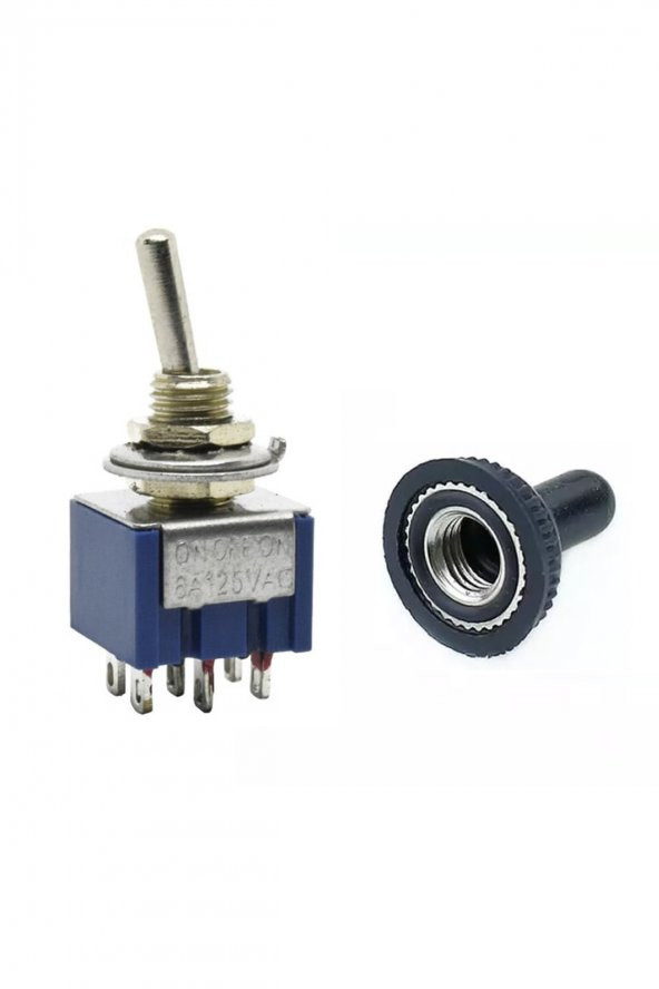 MTS-203 Mini Toggle Çift Anahtar 3A 250V ON / OFF / ON 6 Pin 3 Pozisyon - 5