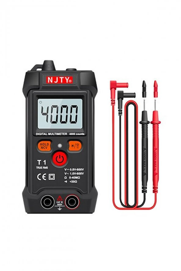 NJTY T1 Dijital Multimetre True RMS NCV 600V Mini Cep El Tipi Voltmetre AC DC Voltaj Direnç Buzzer