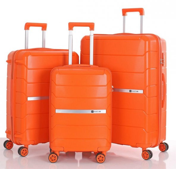 Kırılmaz Valiz Seti 3'lü Dört Tekerlekli Polipropilen - 2