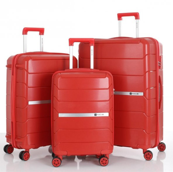 Kırılmaz Valiz Seti 3'lü Dört Tekerlekli Polipropilen - 4