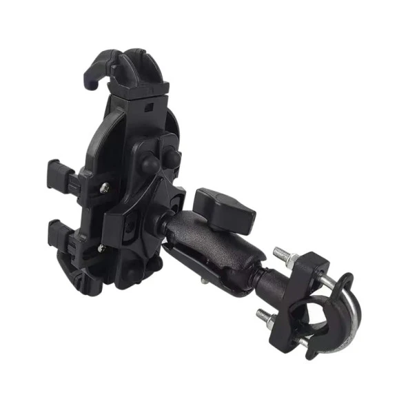 Gidon Bağlantılı Motosiklet Telefon Tutucu Profesyonel Titreşim Engelleyici - Resim 3