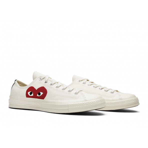Converse Chuck Taylor All-Star 70 Ox Comme des Garcons PLAY White  Kısa Spor Ayakkabı 150207C.106 - 5
