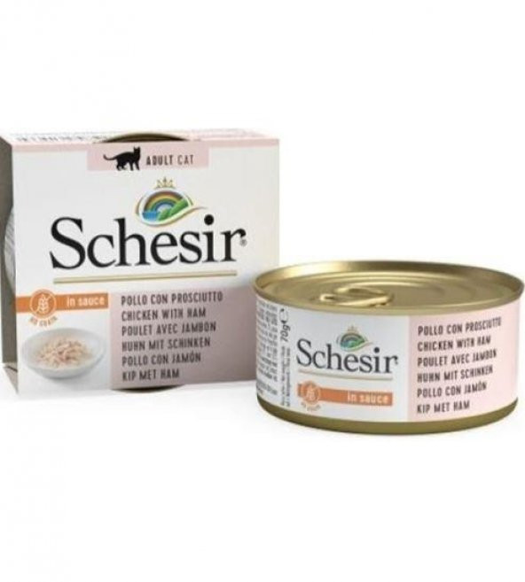 Schesir Soslu Tavuklu Ve Jambonlu Kedi Konservesi 70 Gr