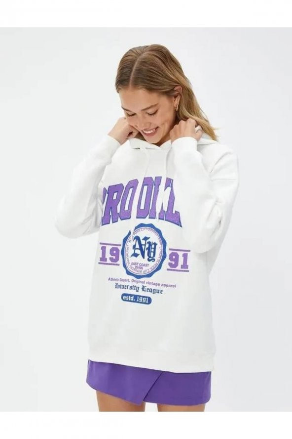 4WAL10089IK Koton Kadın Sweat EKRU - 3