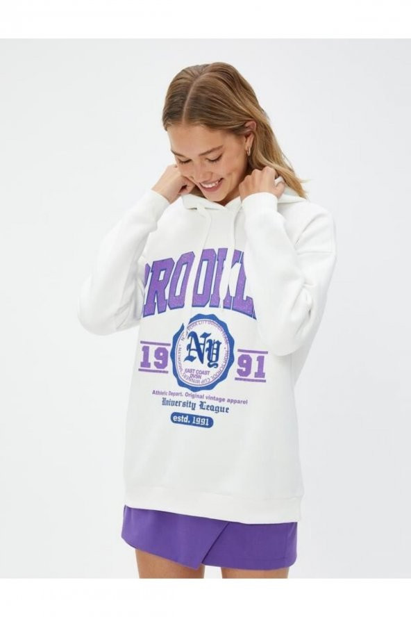 4WAL10089IK Koton Kadın Sweat EKRU - 7