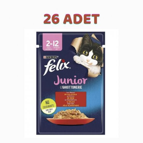 Felix Junior Sığır Etli Yavru Kedi Pouch 26x85 Gr