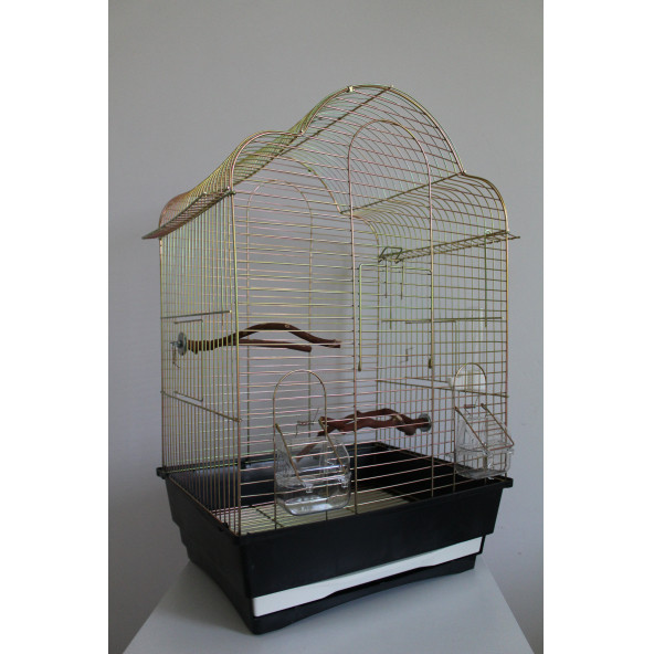 Petistera 3 Kapılı Çekmeceli Galvaniz Kuş Kafesi 67X42X32 cm