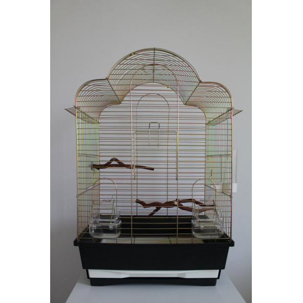Petistera 3 Kapılı Çekmeceli Galvaniz Kuş Kafesi 67X42X32 cm - 2