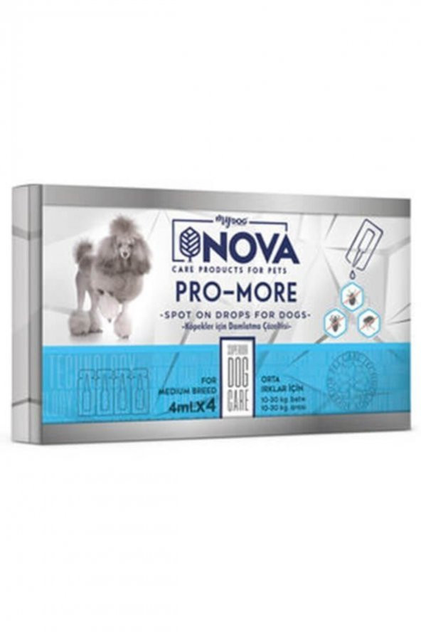 Nova 10-30 Kg Köpekler İçin Deri Ve Tüy Bakım Damlası 4x4 Ml