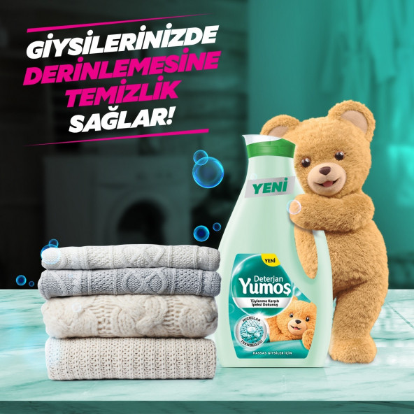 Yumoş Sıvı Bakım Çamaşır Deterjanı Hassas Giysiler İçin Tüylenme Karşıtı İpeksi Dokunuş 2520 ML x 3 Adet - 3