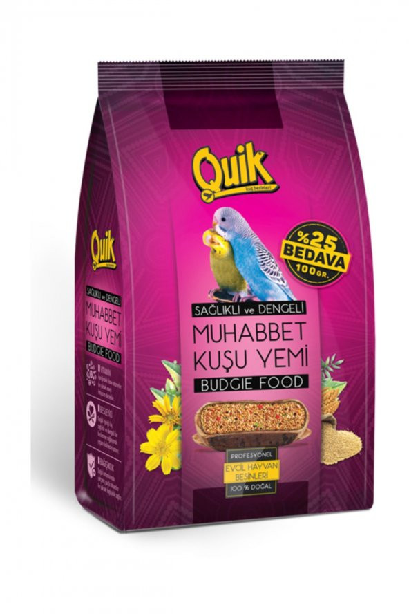 Quik Muhabbet Kuşu Yemi 400+100 Gr