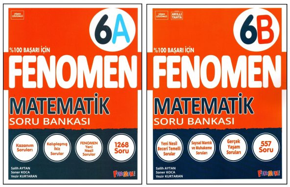 Fenomen 6. Sınıf Matematik (A)+(B) Soru Bankası 2 Kitap