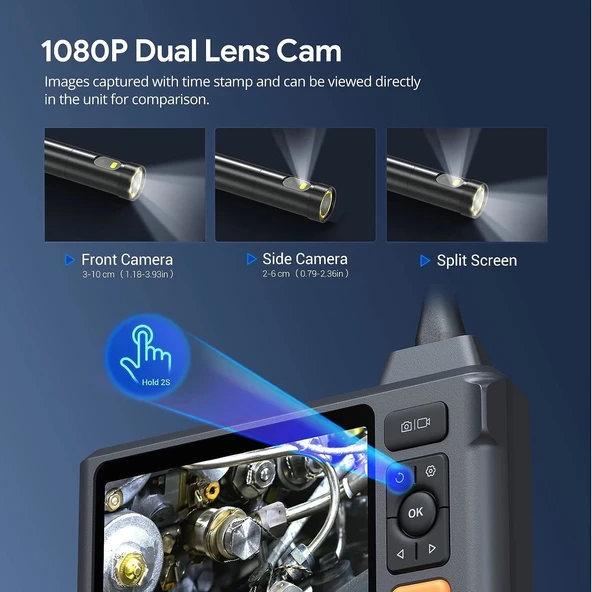 DEPSTECH 5" IPS Ekranlı 1080P Çift Lensli Endoskop Kamera - 15m - 2