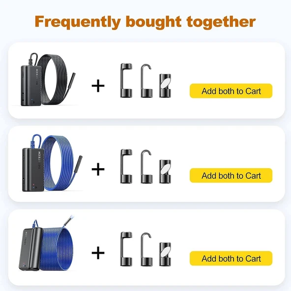 DEPSTECH Endoskop 8.5mm Kancası Mıknatıslı Yan Görüş Ayna Seti - 3