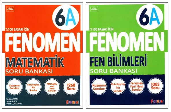 Fenomen 6. Sınıf Matematik (A) + Fen Bilimleri (A) Soru Bankası 2 Kitap