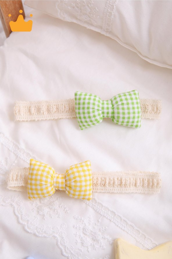 Babyhola Kız Bebek 2li Saç Bandı Bandana Set Yeşil-Sarı 1704 - 4