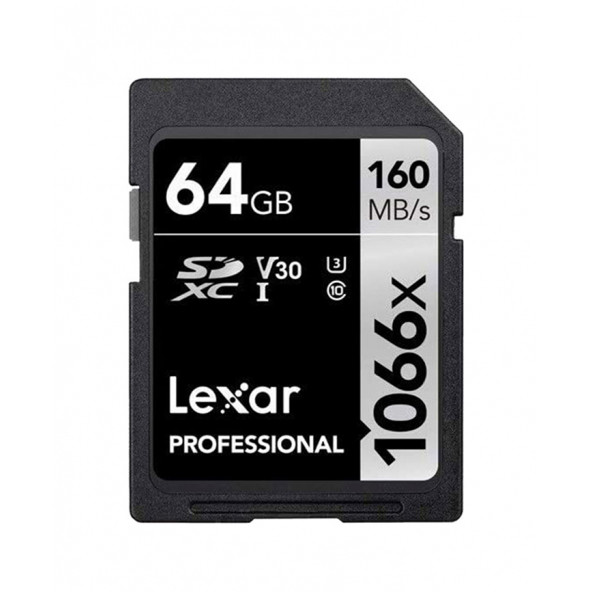 Lexar Professional 64GB SDXC UHS-I U3 C10 4KUHD V30 1066x 160MB/s