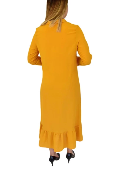 Kadın Sarı Elbise MNLS-09 - Resim 5