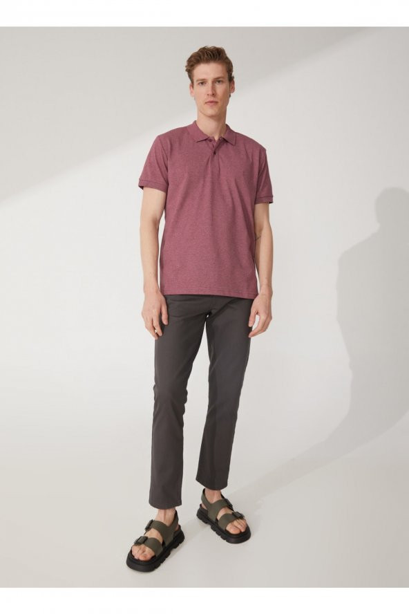 Polo Yaka Armürlü Koyu Bordo Erkek T-shirt Ts1014000271 - 2