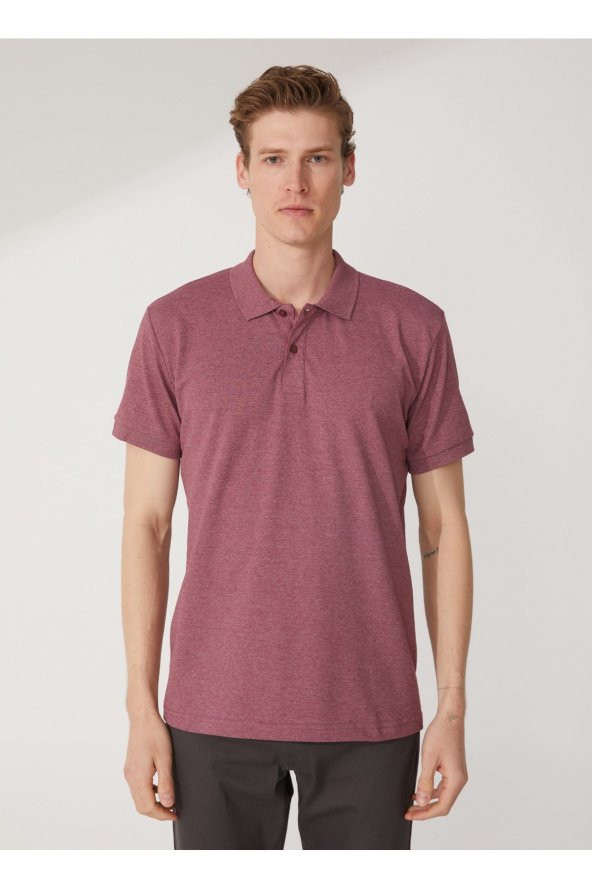 Polo Yaka Armürlü Koyu Bordo Erkek T-shirt Ts1014000271 - 3
