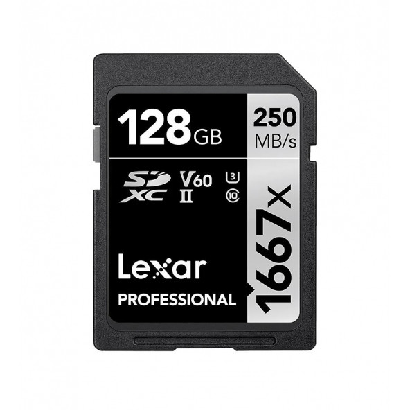 Lexar Professional 128GB SDXC UHS-II U3 C10 4K V60 1667x 250MB/s