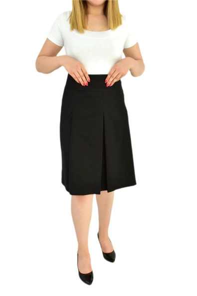 Kadın Etek Çift Pileli Siyah BGL-1245S ürün görseli