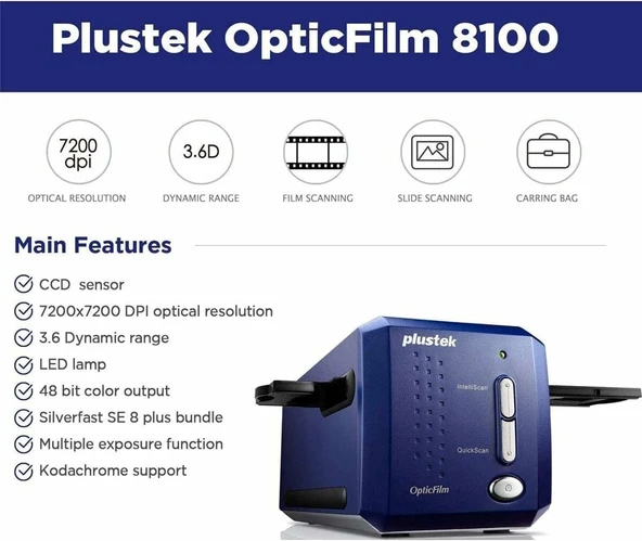 Plustek OpticFilm 8100-35mm Negatif Film/Slayt Tarayıcı - 2