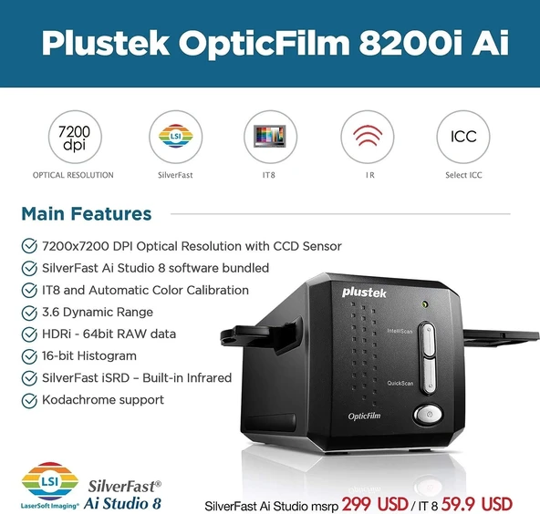 Plustek OpticFilm 8200i AI - 35mm Film ve Slayt Tarayıcı - 2