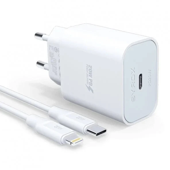 Apple Iphone Tüm Serilerle Uyumlu Hızlı Şarj Aleti Kablo Adaptör 5 6 7 8 X 11 12 13 14 Pro Max Plus (20W Type-C Çıkışlı) - PD20L