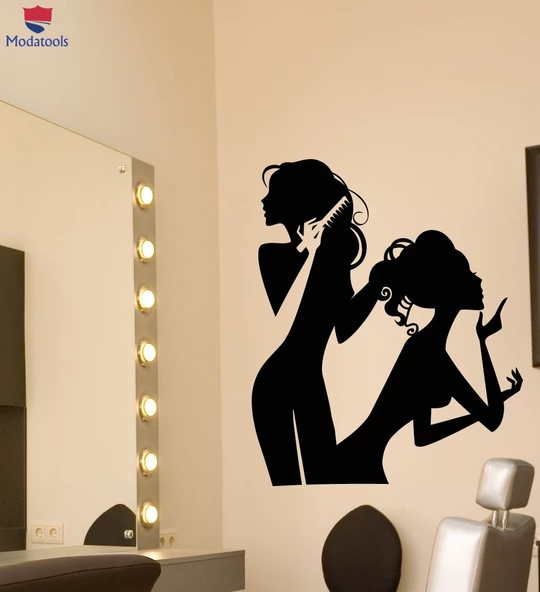 Dekorasyon Duvar Sticker Saç Güzellik Salonu Kızlar Makyaj Moda Çıkartmaları ürün görseli