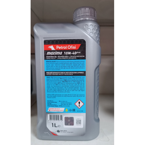 PETROL OFİSİ MAXIMA PLUS 10W-40 1 LT 2025 ÜRETİM MOTOR YAĞI - 2